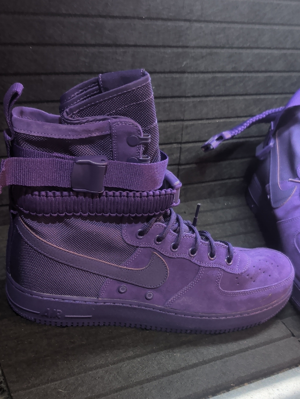 Nike SF AF1 in Court Purple Suede High-Top Sneaker with Strap